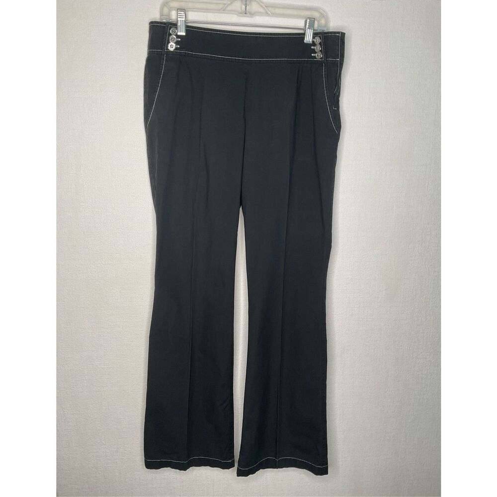 LAFAYETTE 148 Pants Women's size 8 Black Side Zip Wide Leg Cotton BLEEKER